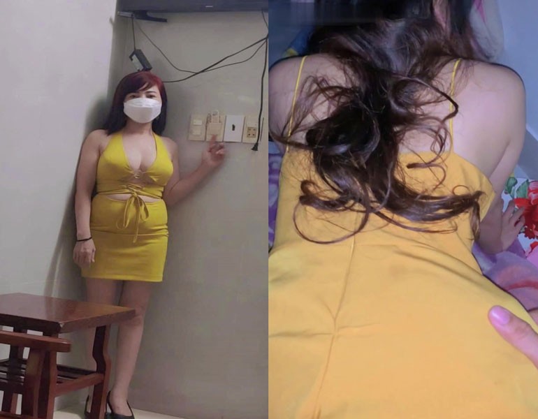 Chị Máy Bay Kế Toán Cùng Công Ty Mặc Váy Vàng Vác Bím Tới Nhà Nghỉ