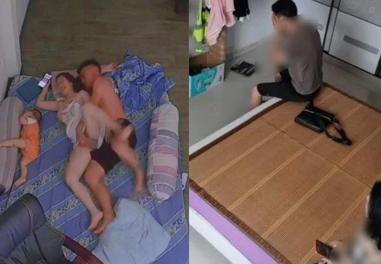 Hack Cam Phòng Ngủ Hai Vợ Chồng Chịch Nhau Cạnh Con Trai